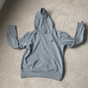 Jordan Youth Grey Pullover Hoodie with Jumpman Logo